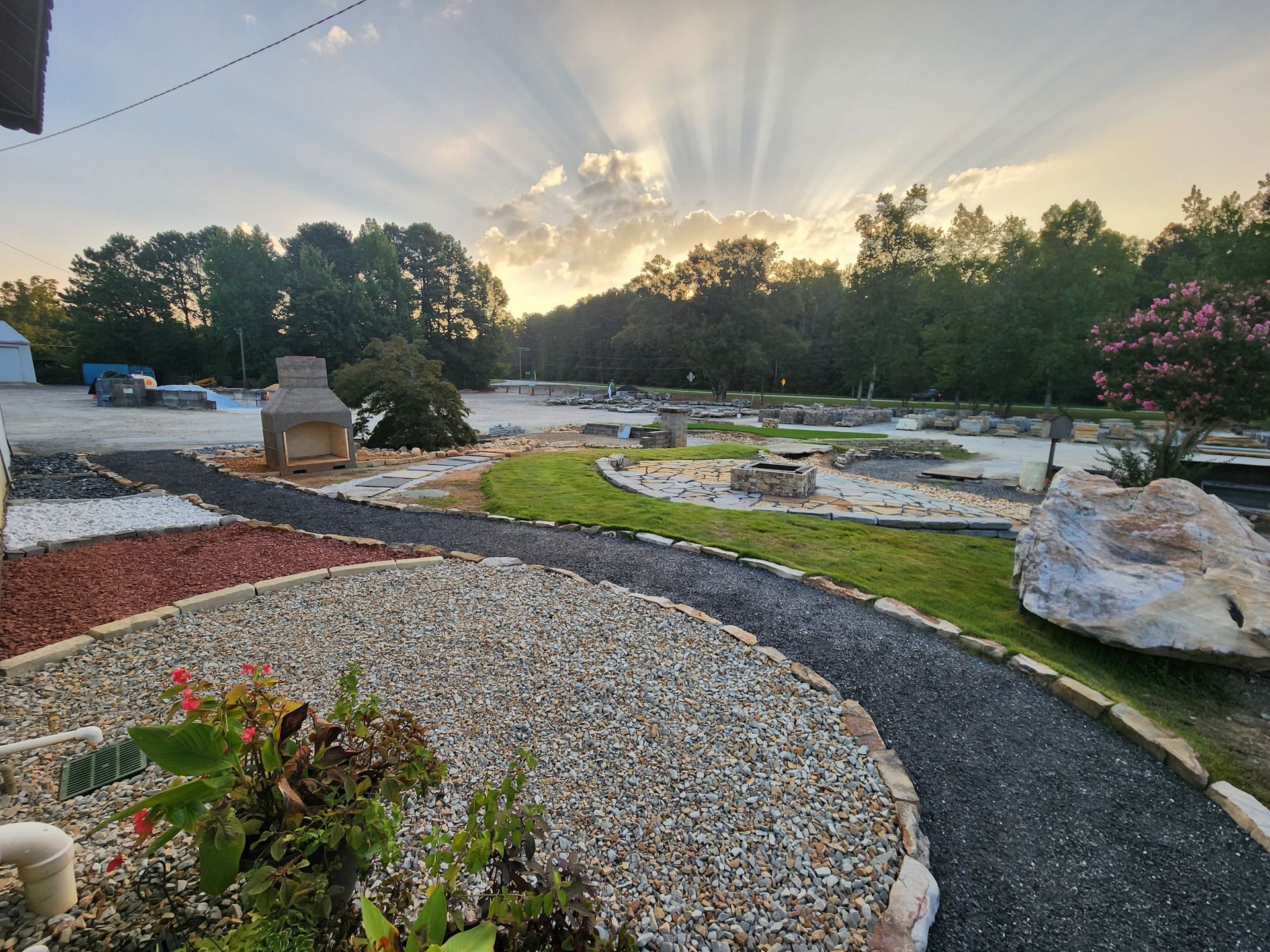 Sunrise over the Stone Yard at Vining Stone