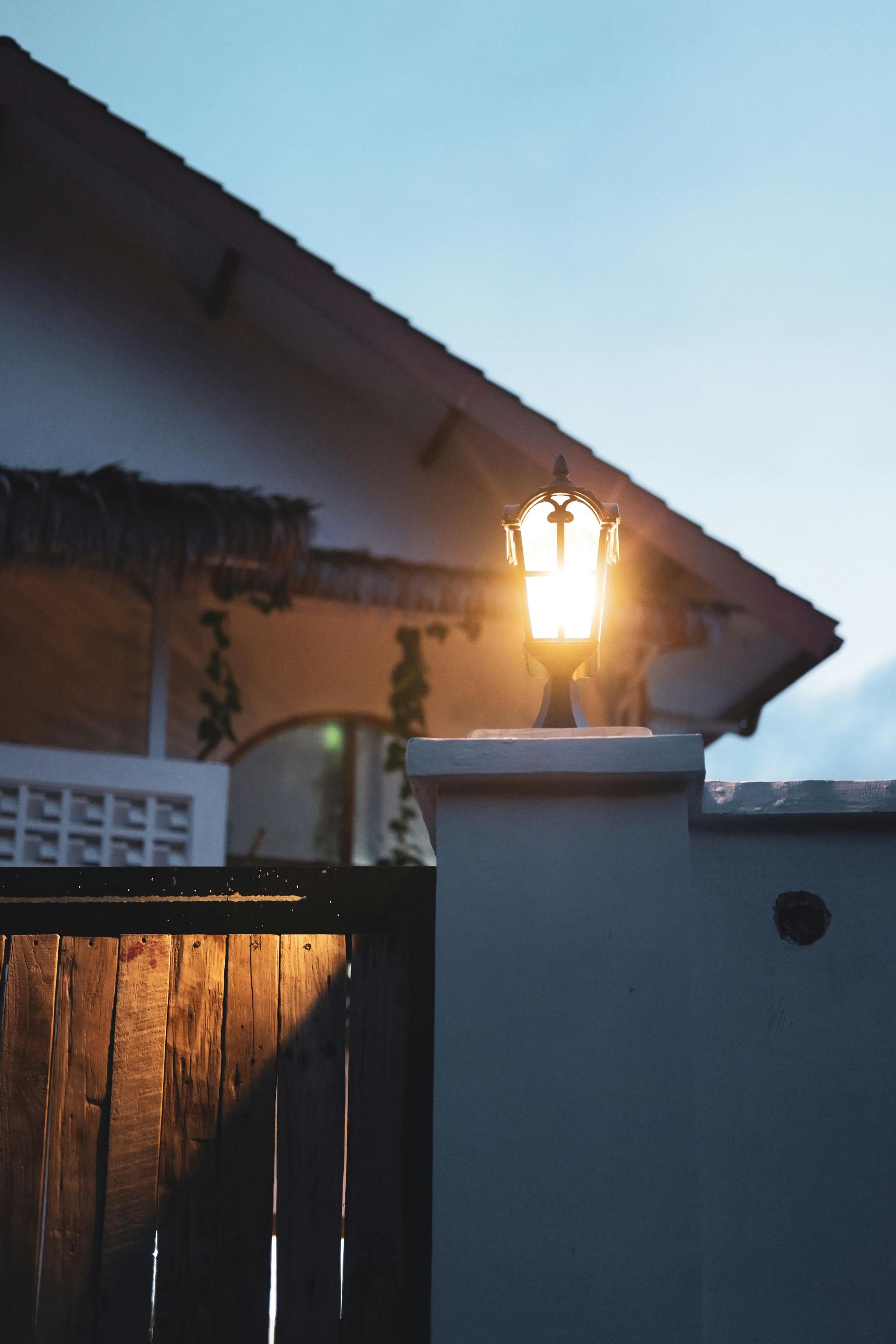 Discreet outdoor security lighting lantern providing safe and stylish outdoor lighting
