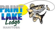 a logo for paint lake lodge in manitoba