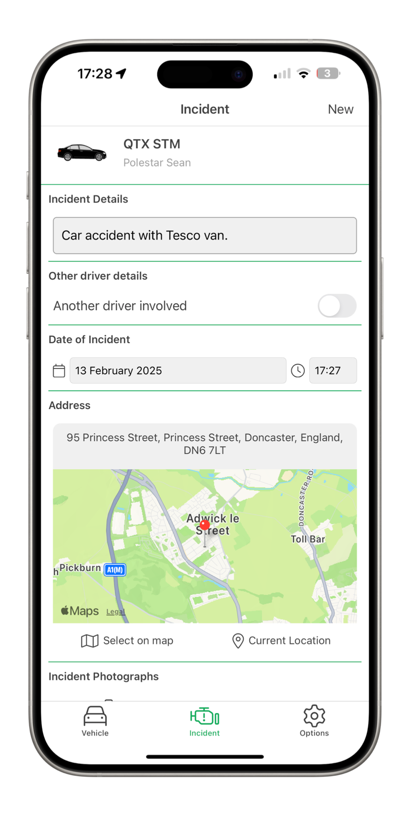 A cell phone with a map on the screen.