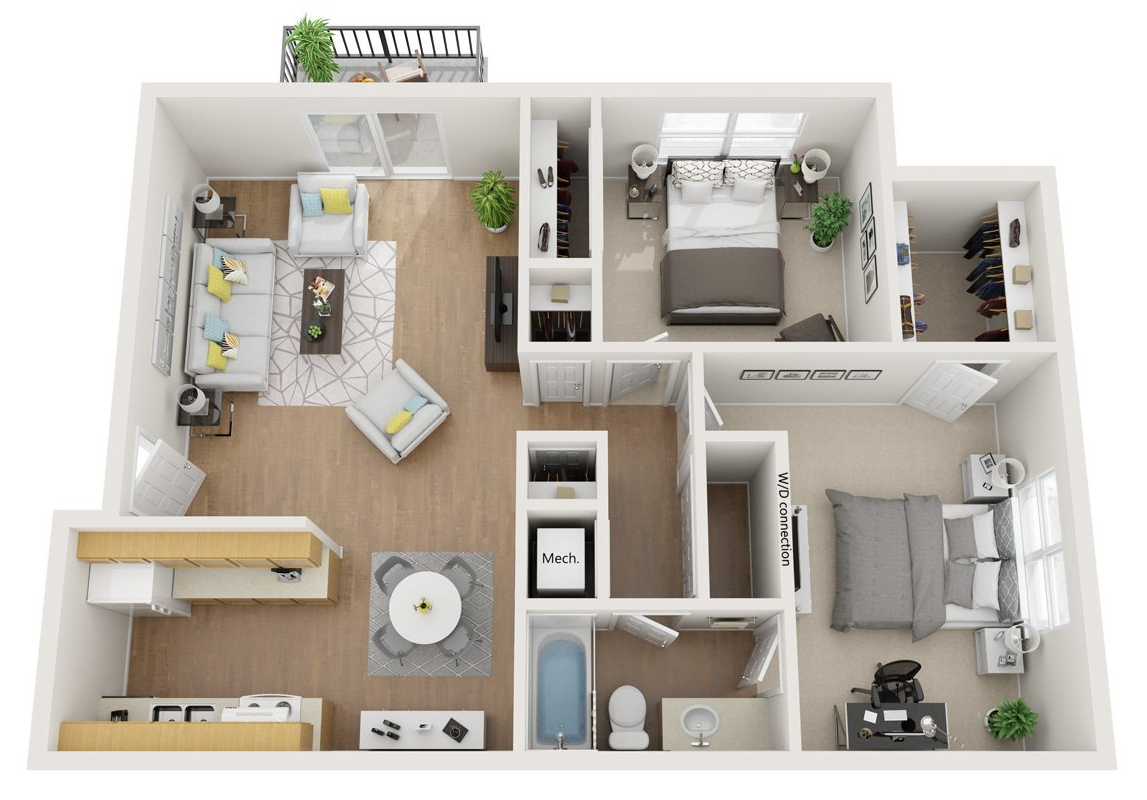 2 Bed, 1 Bath