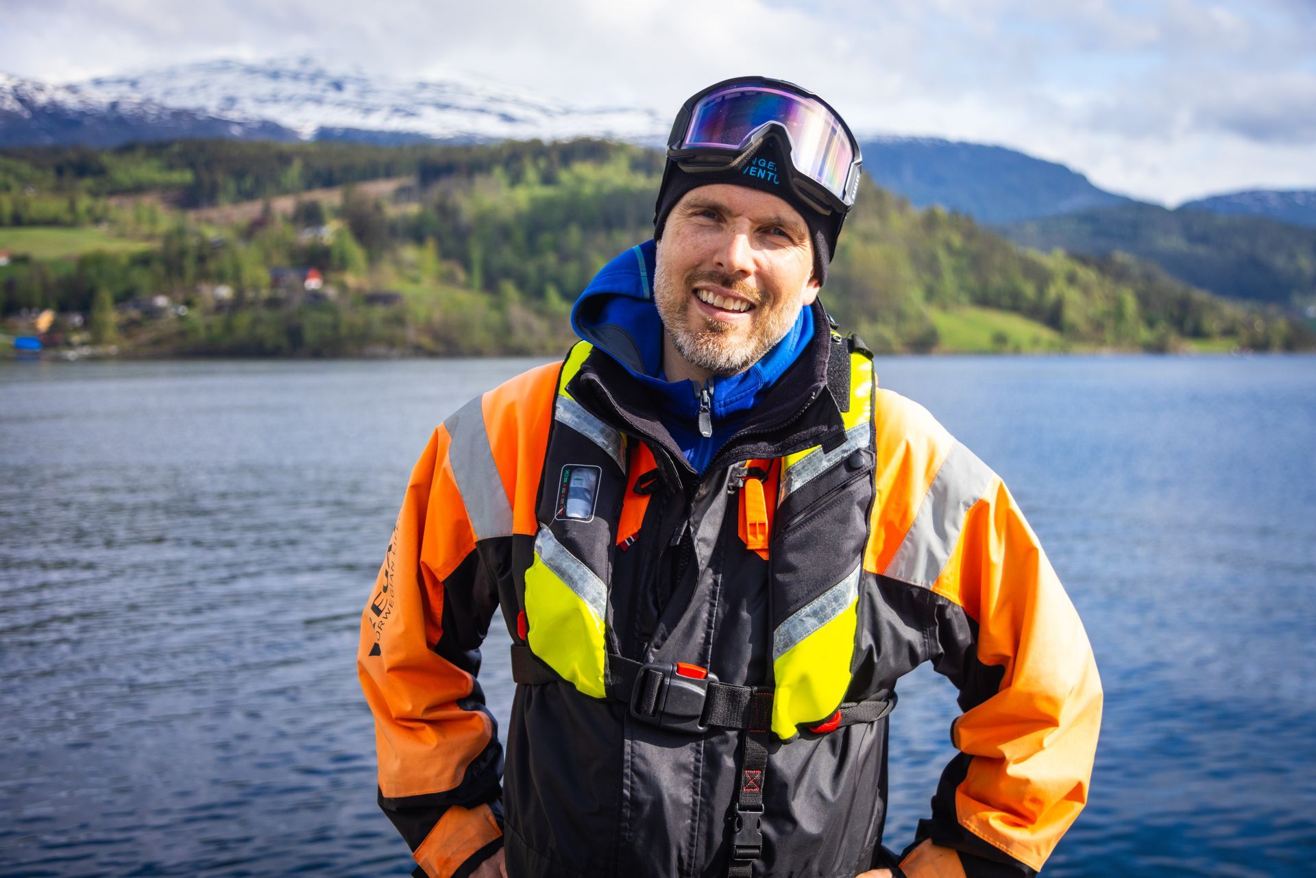 Our RIB captain suited up to take you on the fjord