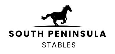 South Peninsula Stables logo with a black horse silhouette above the text
