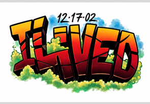 iLived 12.17.02 graffiti design