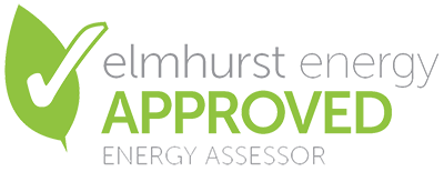 Logo for Elmhurst Energy: a green leaf with a checkmark