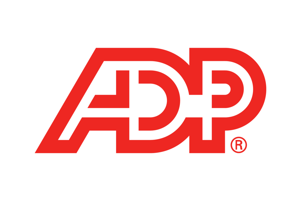 Red ADP logo with stylized letters.