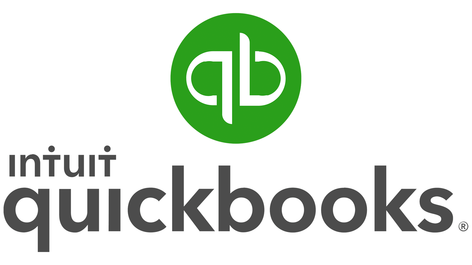 Intuit QuickBooks logo: Green circle with "qb" and dark gray "intuit quickbooks."
