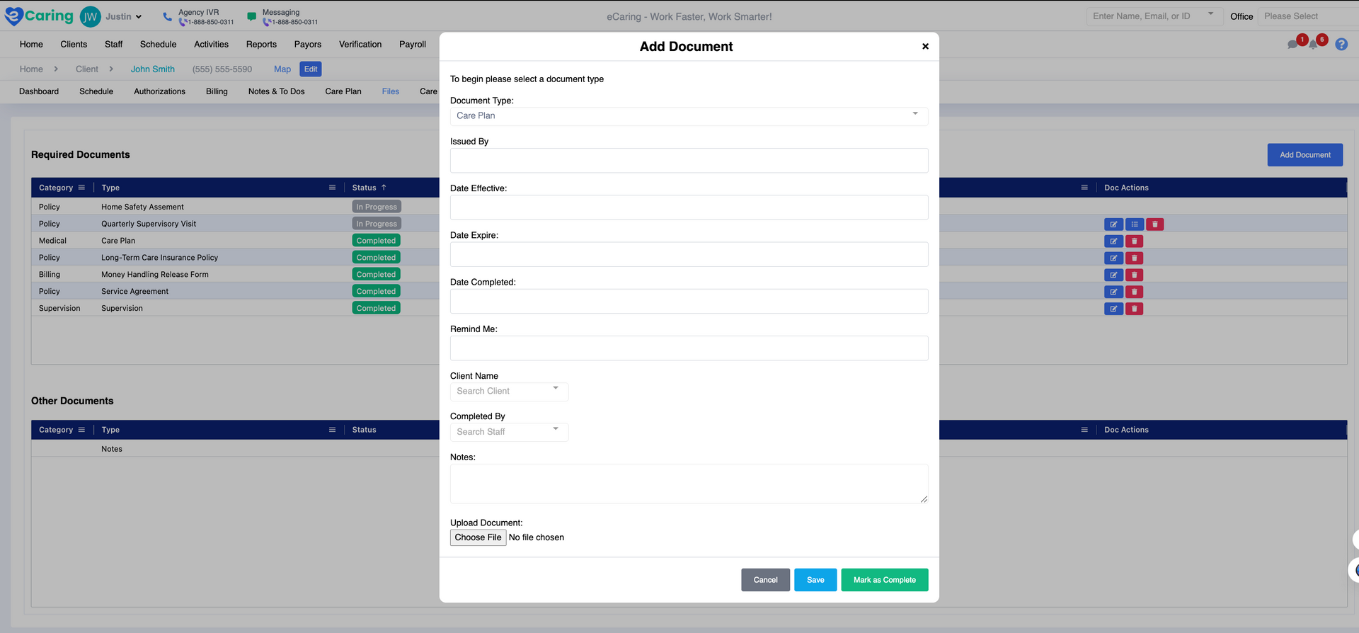 Desktop app with a centered “Add Member” form overlaying a table and toolbar.
