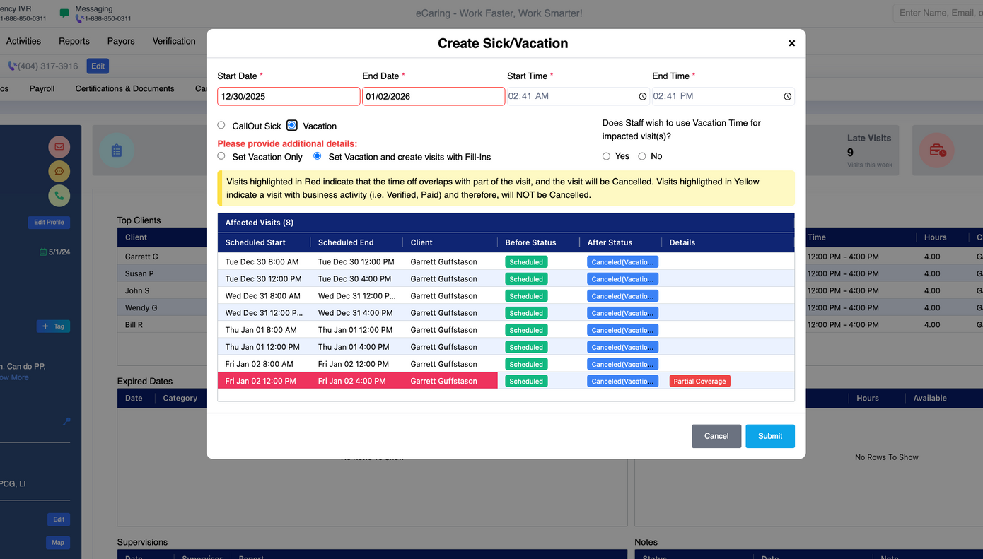 Sales portal pop-up showing a rate comparison table with blue action buttons and a yellow notice banner