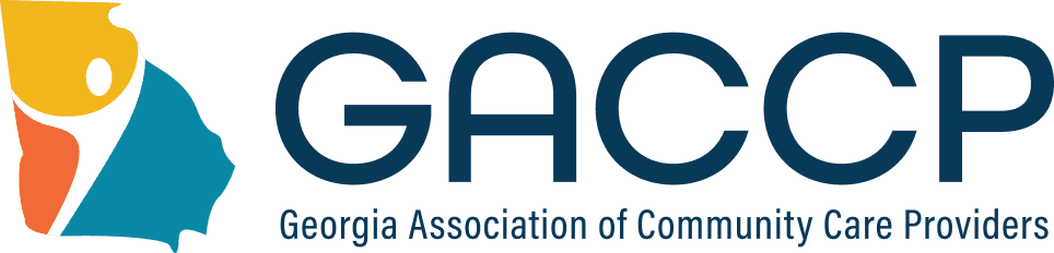 GACCP logo with multicolored abstract icon and Georgia Association of Community Care Providers text