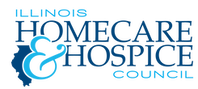 Illinois Homecare & Hospice Council logo with blue text and teal ampersand