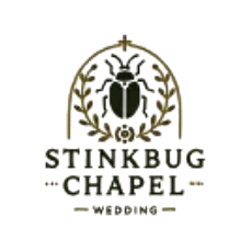 A logo for the stink bug wedding chapel 