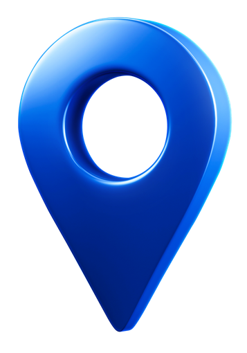 Blue map location pin icon with a white center