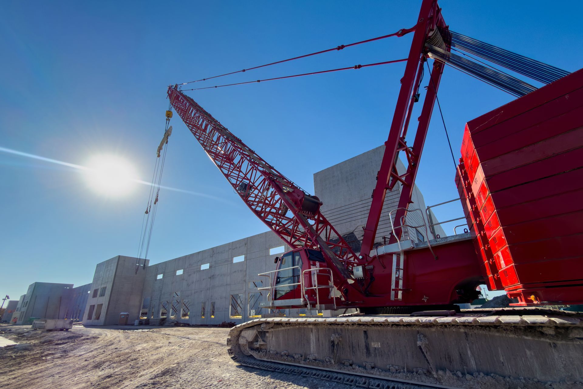 Commercial Crane at warehouse construction site