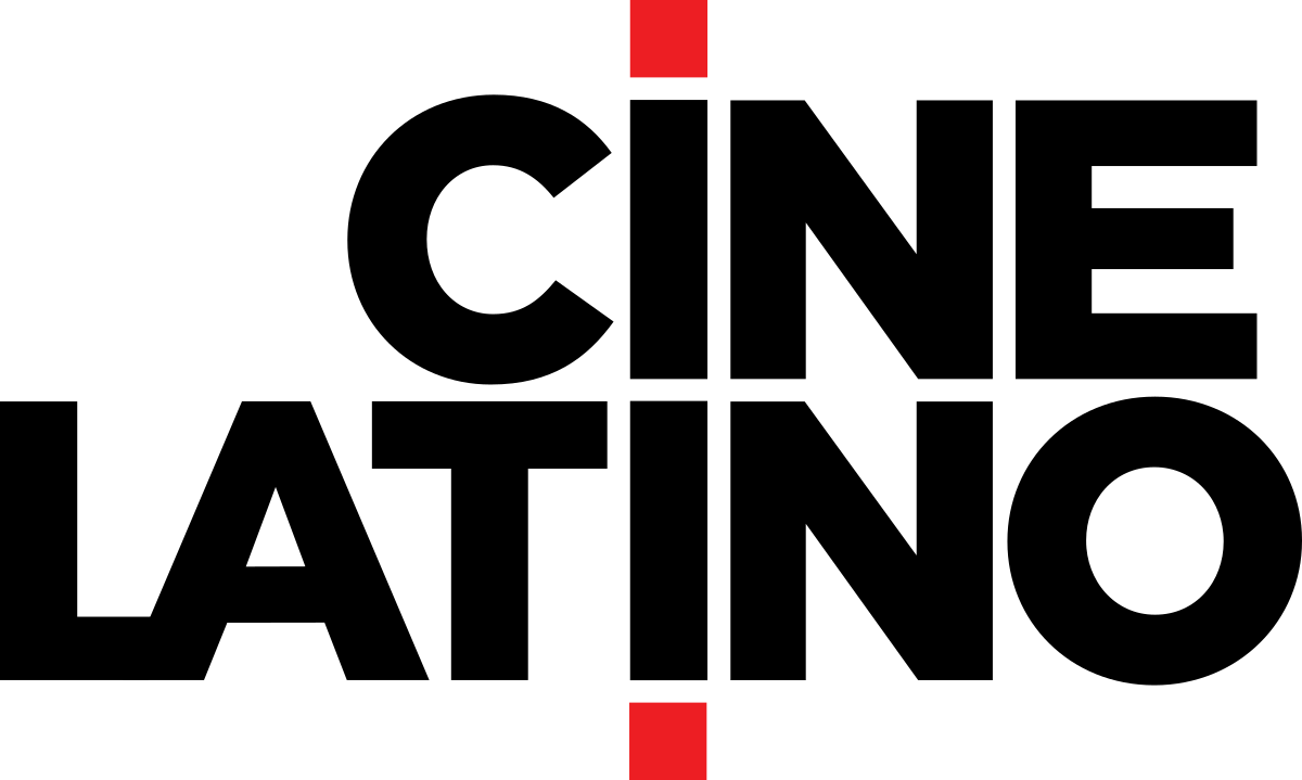 CINE LATINO logo in black with red vertical accents on a white background
