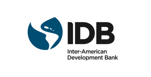 IDB Inter-American Development Bank logo in blue and black with text beneath