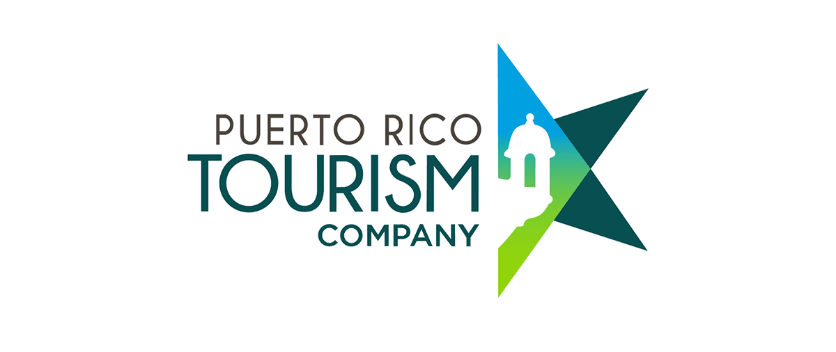 Puerto Rico Tourism Company logo with teal and green star and a blue house icon