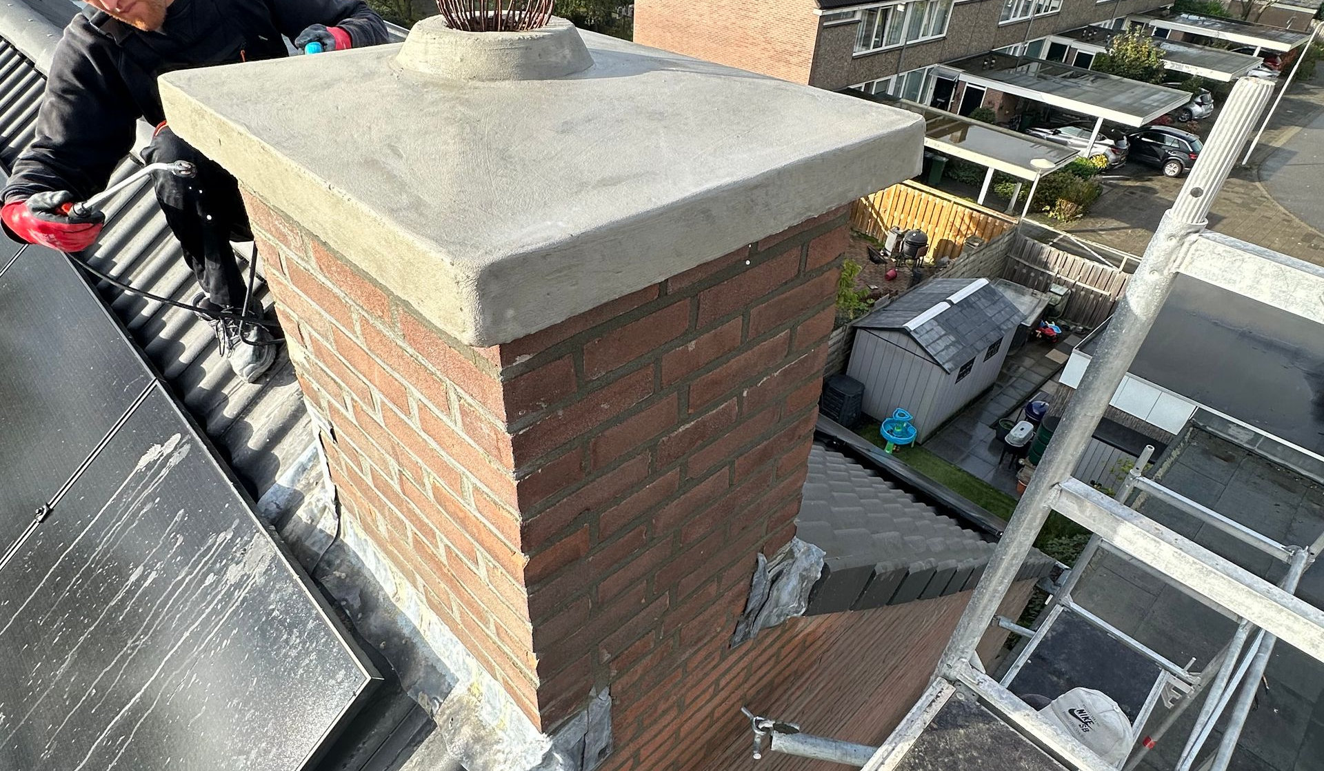 schoorsteenrenovatie uitvoeren bij klant voorbeeld