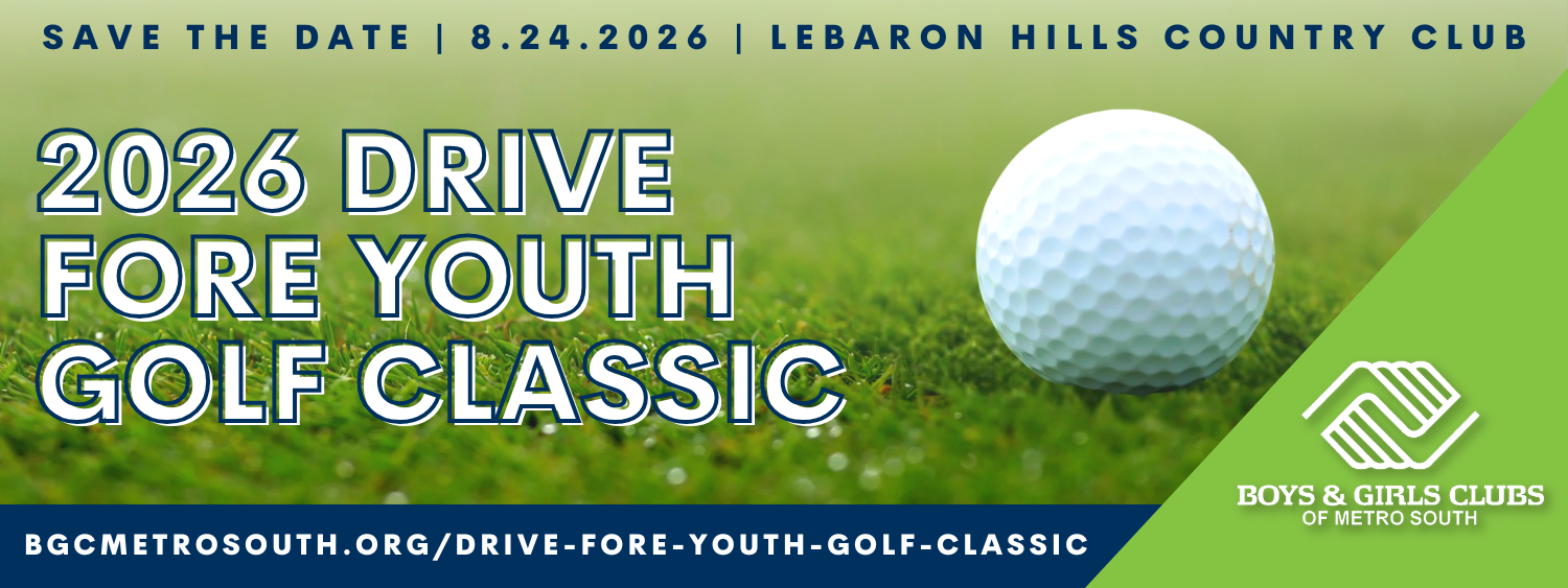 Grass background with golf ball and text overlay saying 