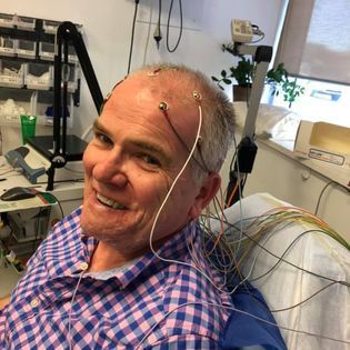 A man in hospital. 