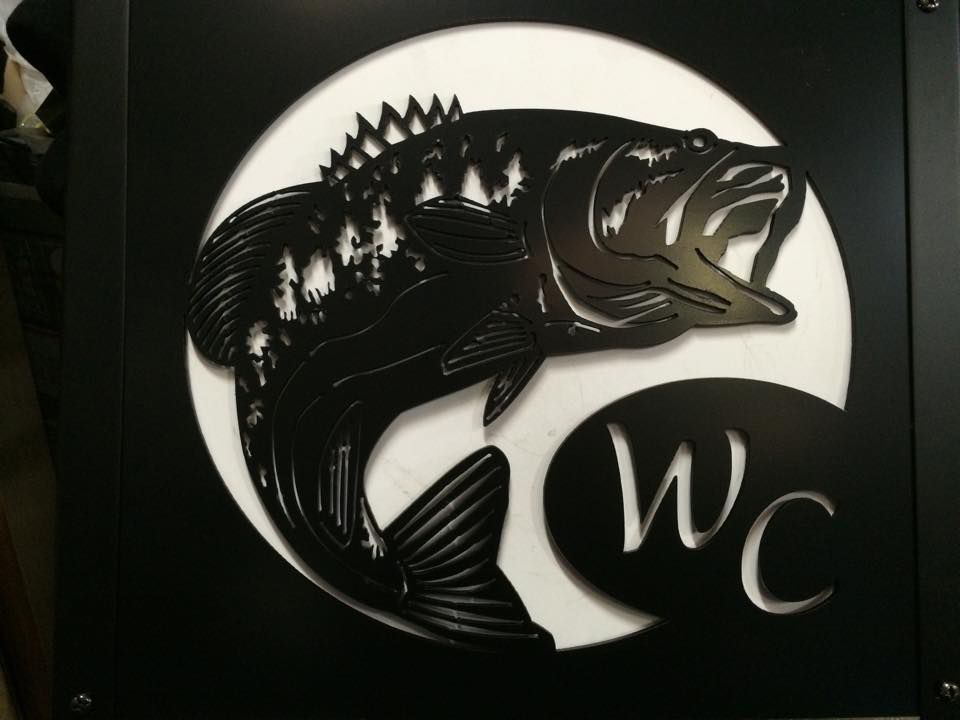 Stylish Black Metal Sign Featuring a Striking Fish Graphic — Laser Cutting in Kiama NSW
