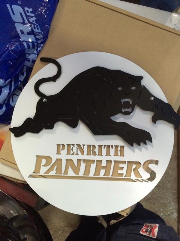Striking Black Panther Sign for Penrith Panthers — Laser Cutting in Unanderra NSW