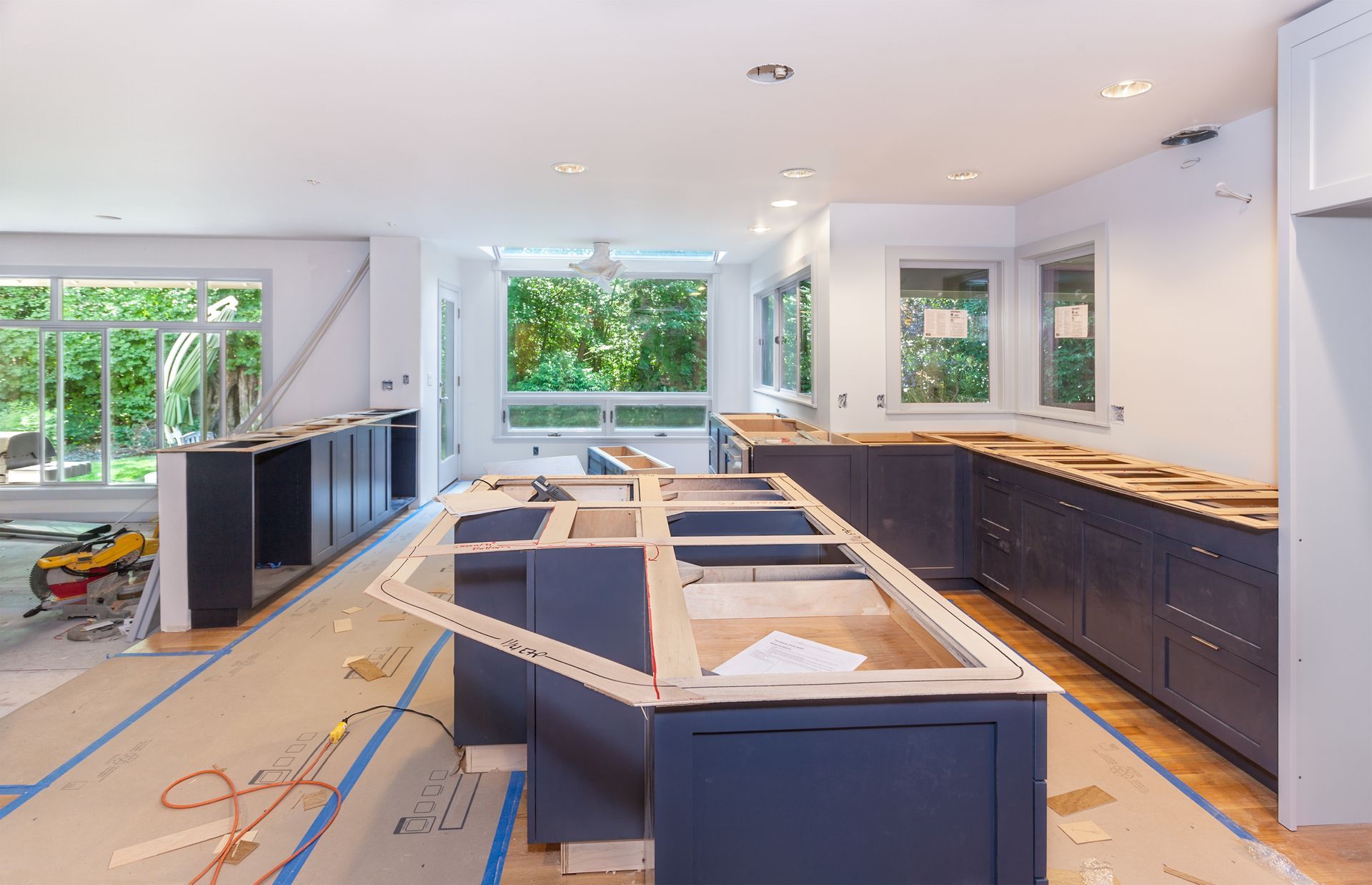 A kitchen in the process of being remodeled.