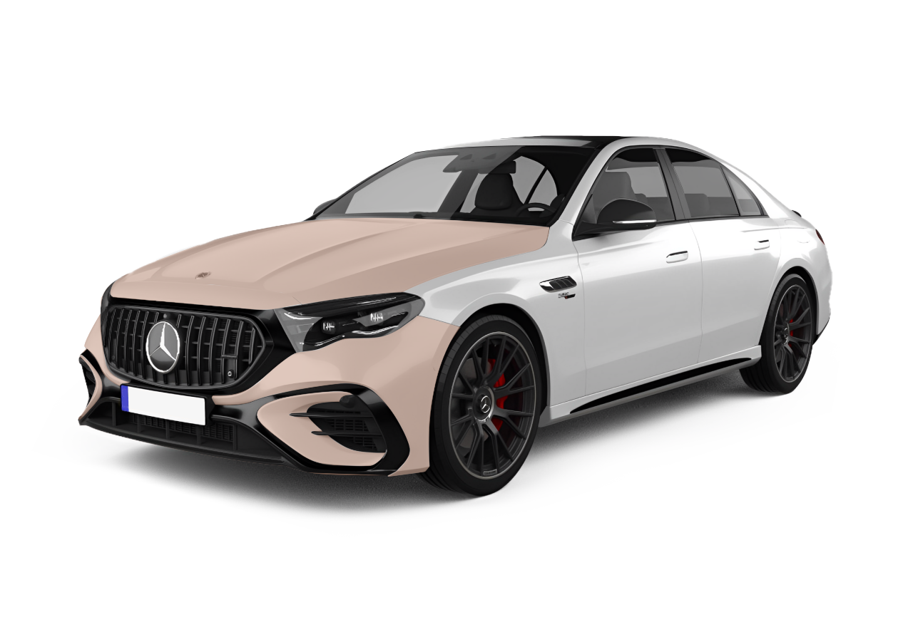 Paint protection film on full hood and front bumper.  