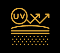 Sun protection illustration: UV rays deflected from skin.