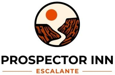 Prospector Inn Escalante logo with orange sun over canyon and winding river