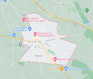 https://www.google.com/maps/place/Williamstown,+Monroe,+NJ+08094/@39.6887603,-75.0159336,13z/data=!3m1!4b1!4m5!3m4!1s0x89c126524d88a51d:0x5dbc5090728e58d3!8m2!3d39.6862263!4d-74.995168
