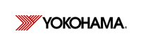 Yokohama tires logo: a red chevron with lines, followed by the black word 