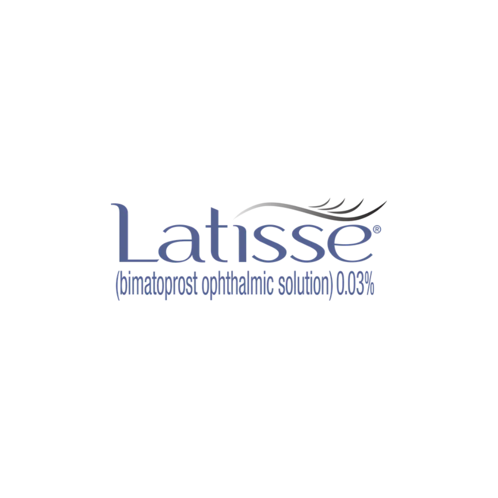 The logo for latisse is a bimatoprost ophthalmic solution.