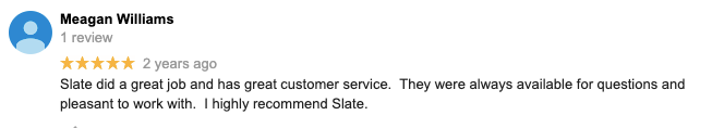 A blurry picture of a person 's review on a website.