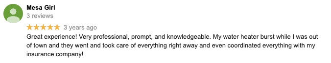 A blurred image of a person 's review on a google review page.