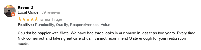 A blurred image of a person 's review on a website.