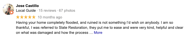 A blurred image of a person 's review on a google review page.