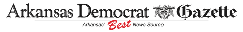 Arkansas Democrat-Gazette logo with black serif text and small red tagline on a white background