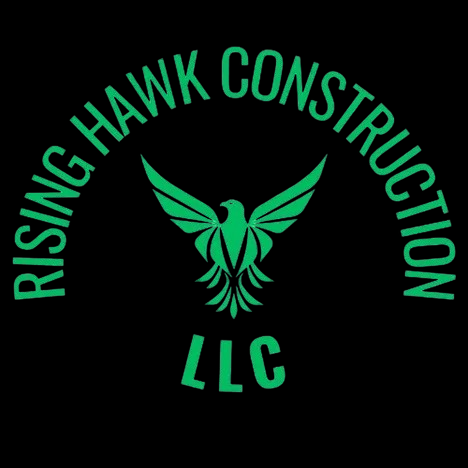 Rising Hawk Construction LLC Green logo for