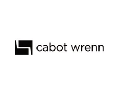A black and white logo for cabot wrenn on a white background.