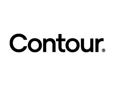 A black and white logo for contour on a white background.