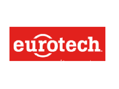 The eurotech logo is red and white on a white background.
