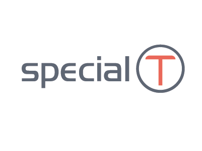 The special t logo is on a white background.