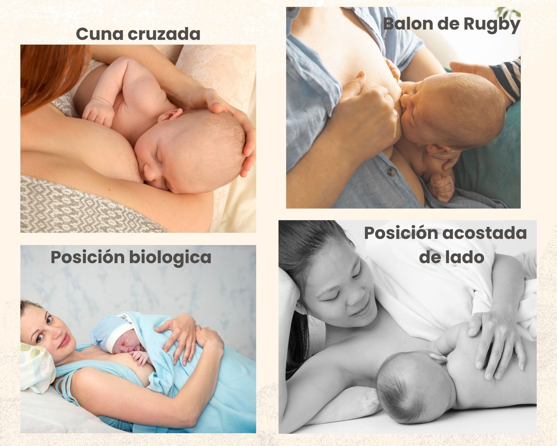 posiciones que favorecen el agarre correcto en lactancia materna