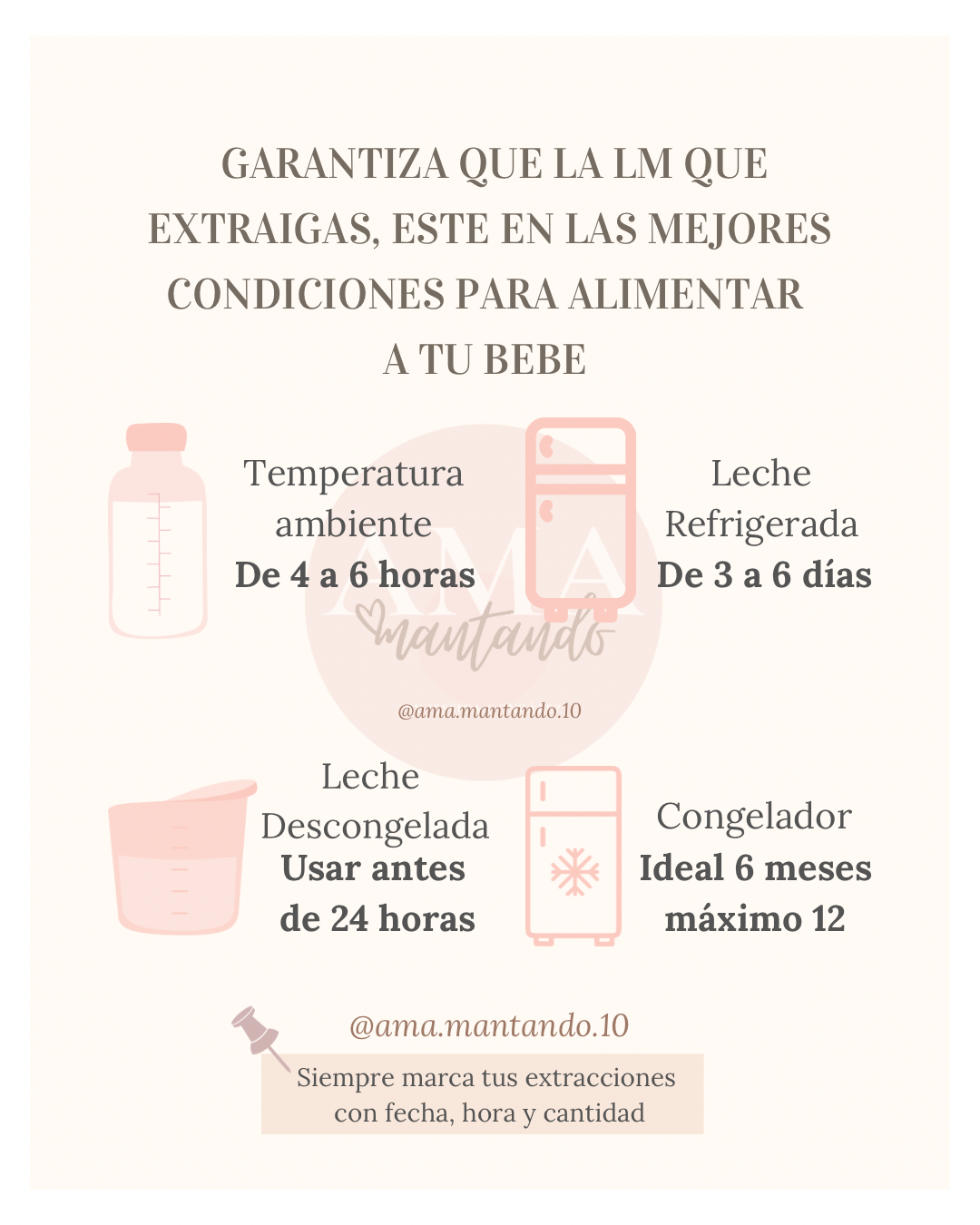 tiempos de conservación de la leche materna