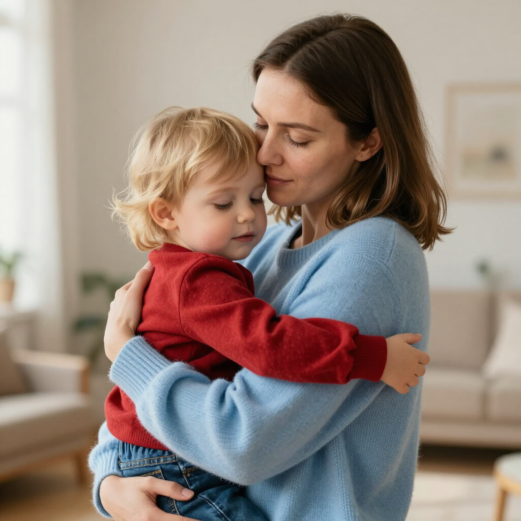 madre fortaleciendo vínculo durante proceso de destete sin pecho
