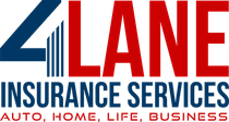 A logo for 4 lane insurance services auto home life business