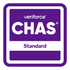 Purple Veriforce CHAS Standard badge logo in white and purple