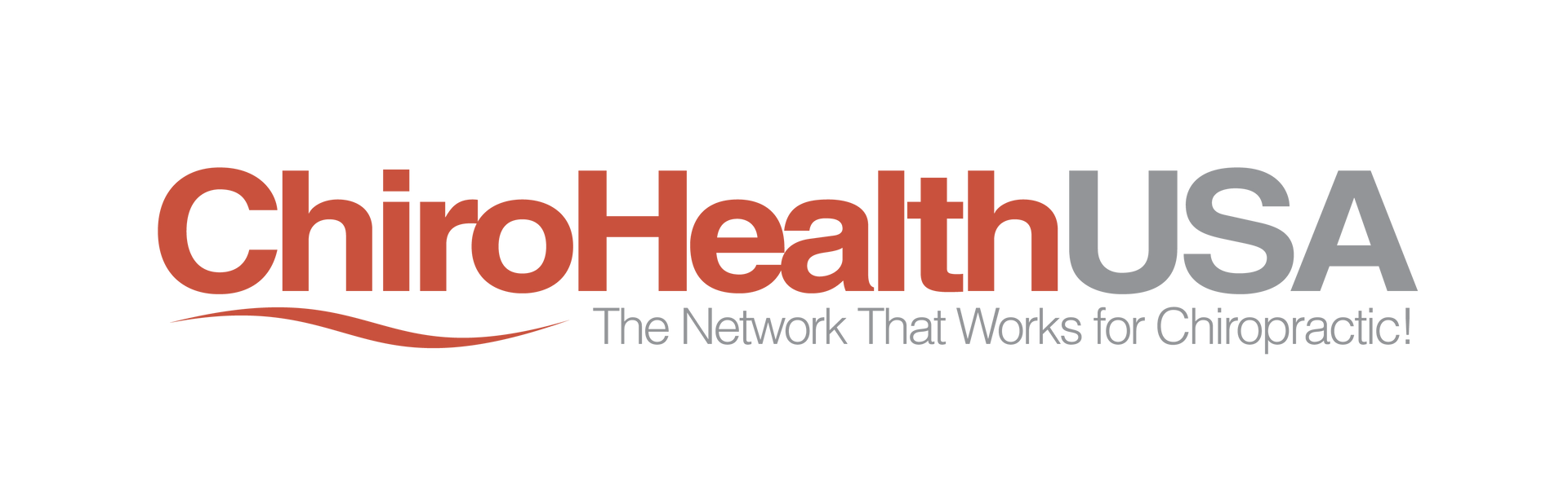ChiroHealthUSA logo in orange and gray with tagline “The Network That Works for Chiropractic”