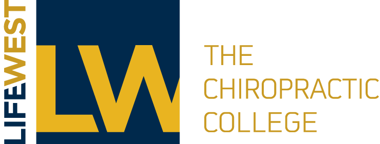 LifeWest Chiropractic College logo with blue and gold “LW” and text